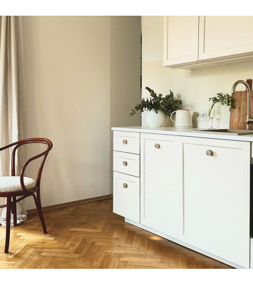 Bouton de meuble en laiton et Terrazzo poignée design