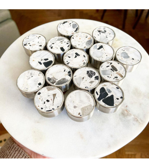Bouton de meuble en laiton et Terrazzo poignée design