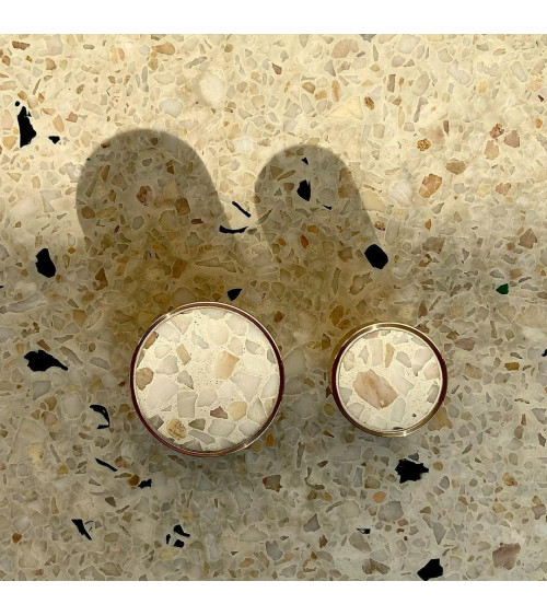Bouton de meuble en laiton et Terrazzo poignée design