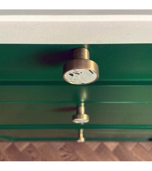 Bouton de meuble en laiton et Terrazzo poignée design