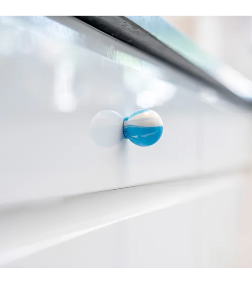 Bouton de meuble en bois de hêtre Bleu Azur poignée design