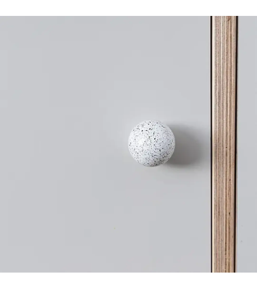 Bouton de meuble en bois de hêtre blanc/noir Mélange poignée design