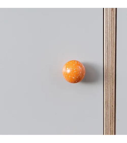 Bouton de meuble en bois de hêtre orange/blanc Mélange poignée design