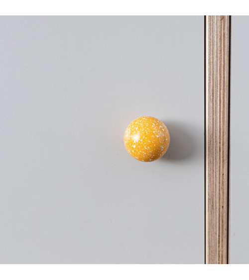 Bouton de meuble en bois de hêtre jaune/blanc Mélange poignée design