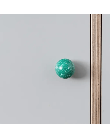 Bouton de meuble en bois de hêtre vert/blanc Mélange poignée design fixé sur un meuble