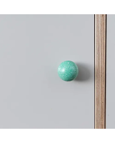 Bouton de meuble en bois de hêtre Vert clair/blanc Mélange poignée design fixé sur un meuble
