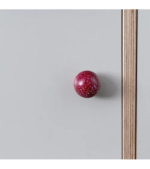 Bouton de meuble en bois de hêtre vin rouge/blanc Mélange poignée design