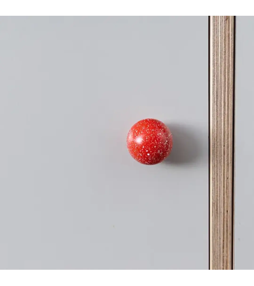 Bouton de meuble en bois de hêtre rouge/blanc Mélange poignée design
