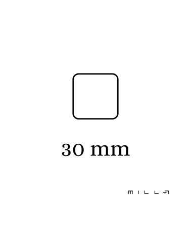 Bouton de meuble en bronze Mini QUADRA avec dimensions