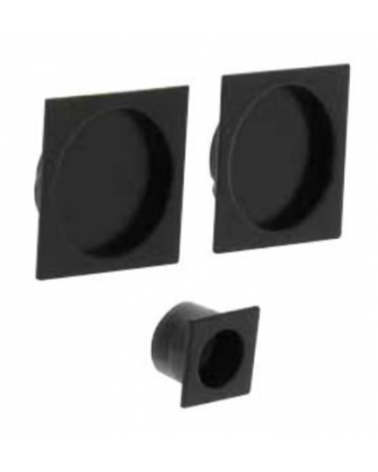 Poignée cuvette noire encastrée carrée, pour porte coulissante, avec tire doigt -  poignée design