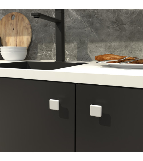 Bouton de meuble blanc NOX poignée design