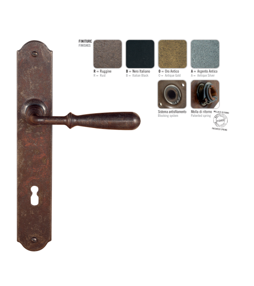 Poignée de porte couleur rouille FON