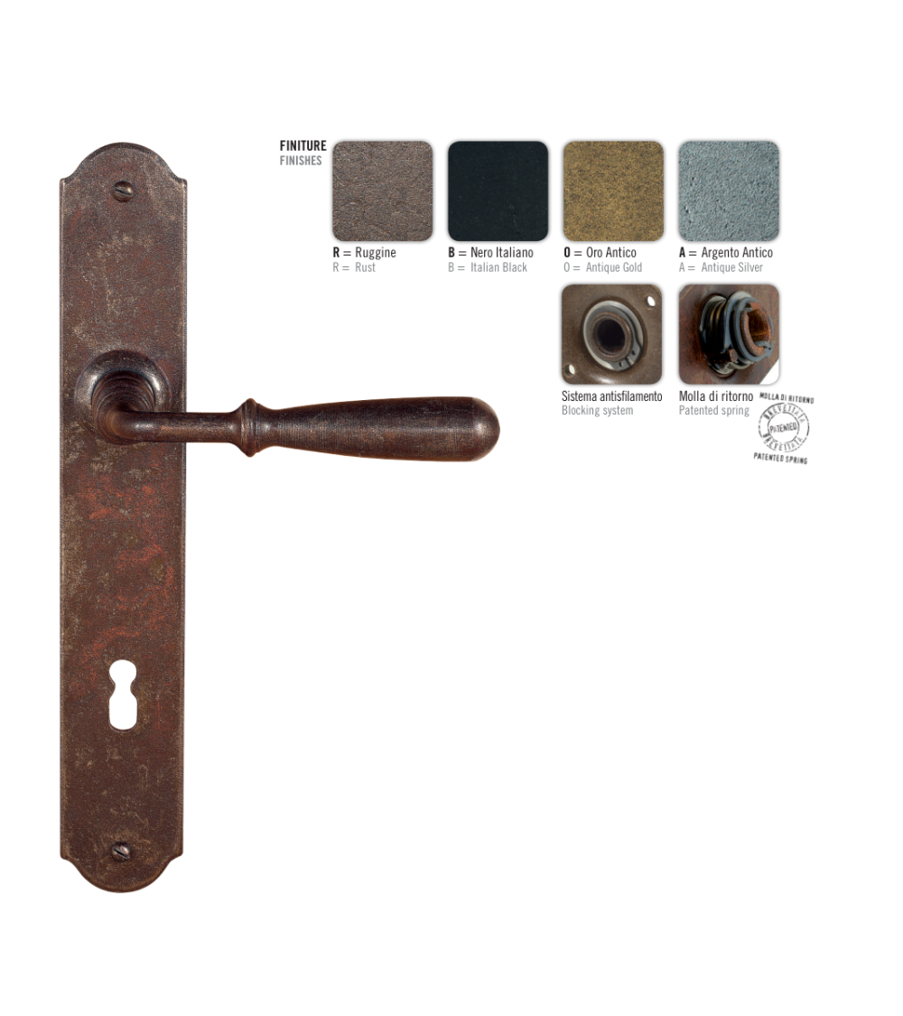 Poignée de porte couleur rouille FON