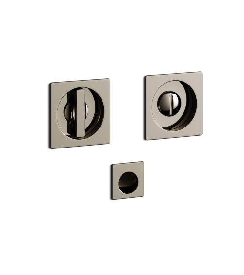 Poignée de porte nickel laqué encastrée avec la serrure, pour porte coulissante, MANDELLI 1108TN/S -  poignée design