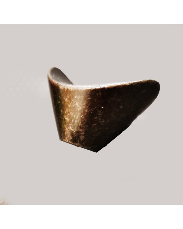 Bouton de meuble vieil argent DIUNA poignée design vue de côté