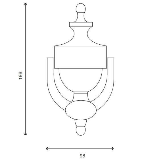 Heurtoir de porte en laiton VICTORIAN de couleur bronze