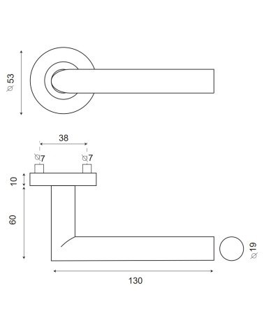 Dimensions de la poignée Altesse