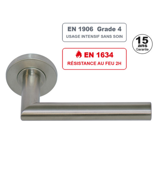 Poignée de porte ALTESSE en inox 304 Grade 4 resistante au feu