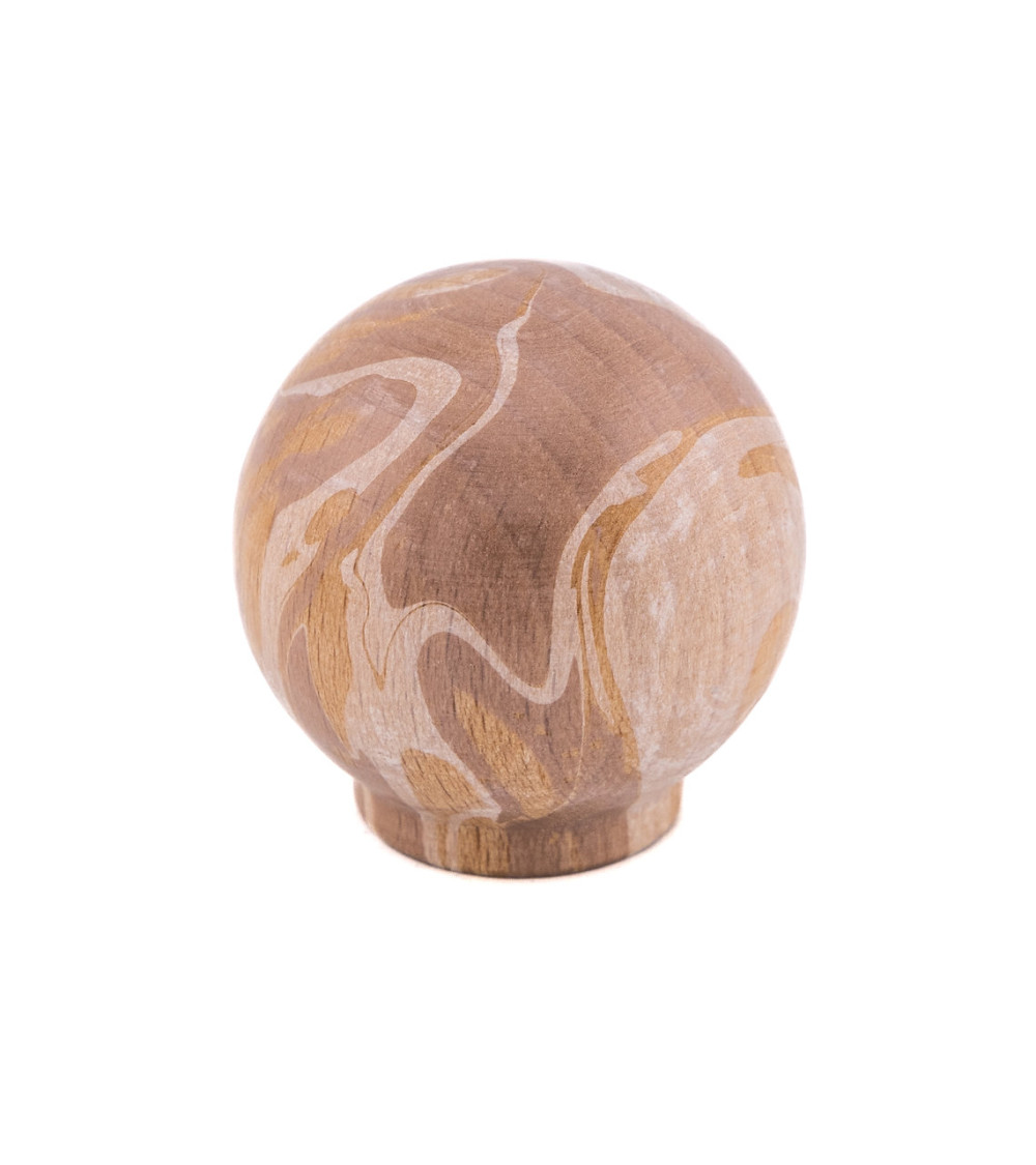Bouton de meuble en bois de hêtre marron Ebru