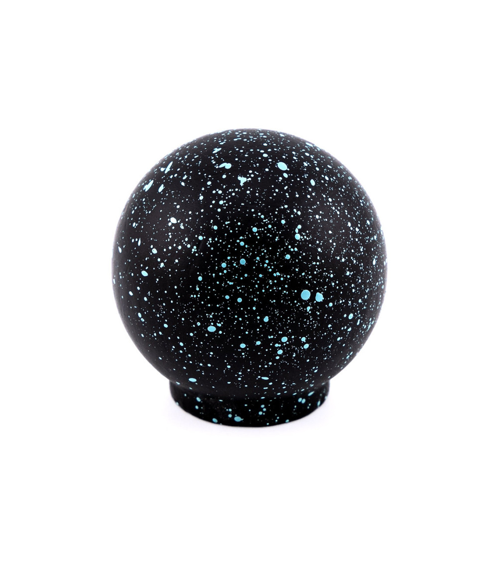 Bouton de meuble en bois de hêtre noir et bleu clair Mélange