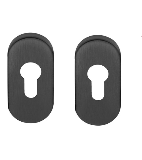 Rosace de porte ovale clef à barillet pour Formani Basics noire