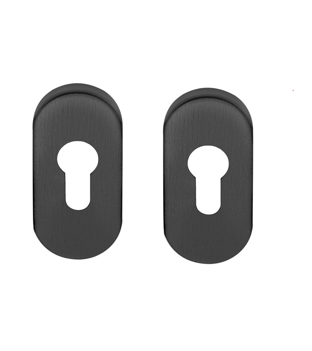 Rosace de porte ovale clef à barillet pour Formani Basics noire