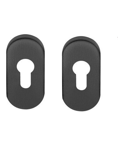 Rosace de porte ovale clef à barillet pour Formani Basics noire
