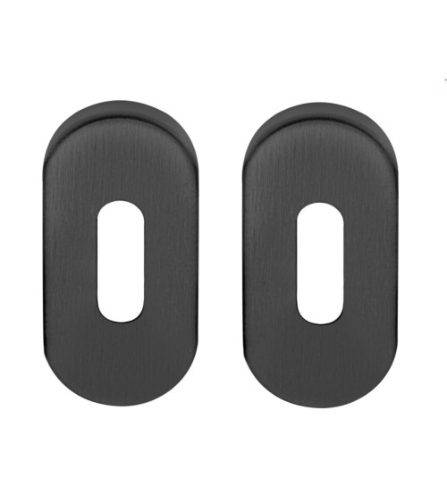 Rosace de porte ovale clef de chambre pour Formani Basics noire