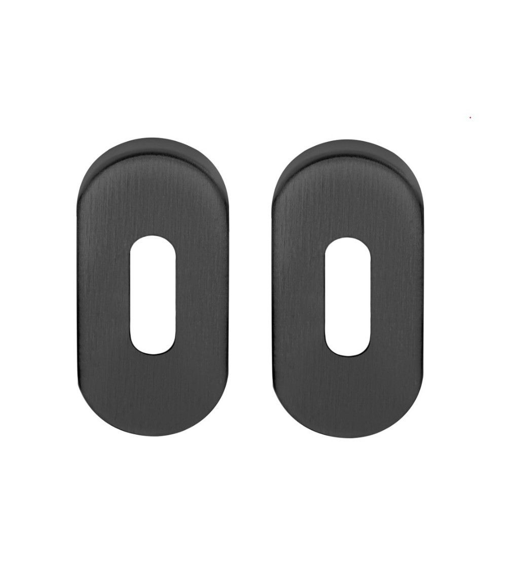 Rosace de porte ovale clef de chambre pour Formani Basics noire