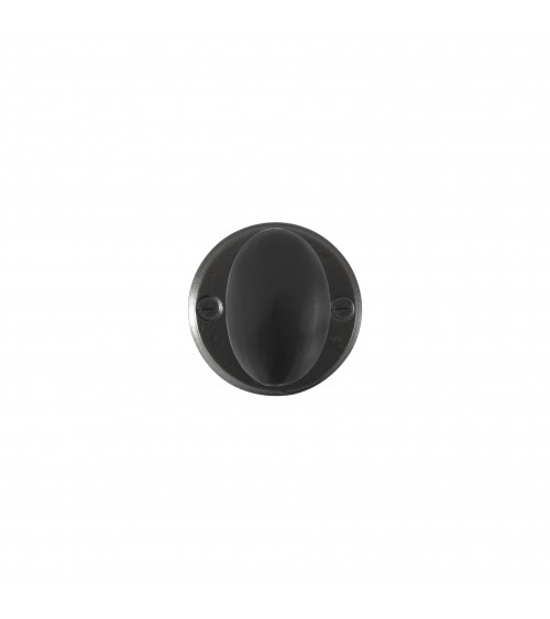 Bouton de porte noir en fer 1018 - plaque ronde -  poignée design