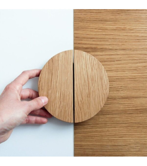 Poignée de meuble semi-circulaire en bois