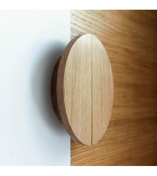 Poignée de meuble semi-circulaire en bois