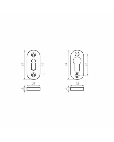 Rosace de porte CDF clé PZ-PBTC 1