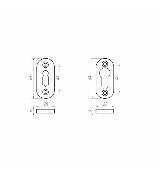Rosace de porte CDF clé L-PBTC 1 -  quincaillerie design