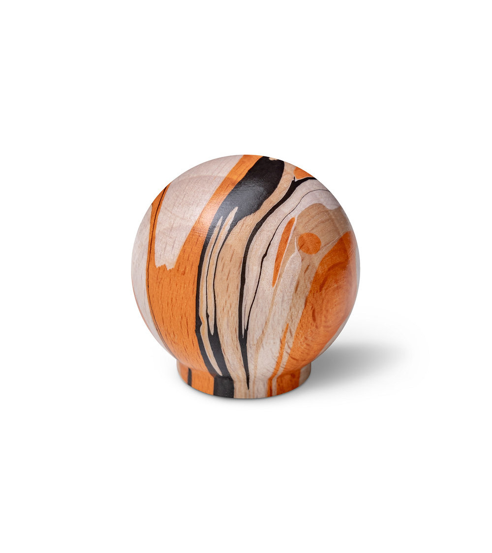 Bouton de meuble en bois de hêtre orange