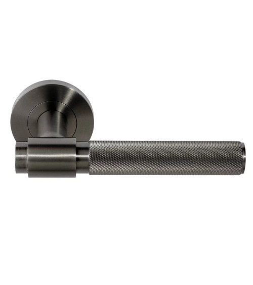 poignée de porte de couleur anthracite avec une béquille texturée