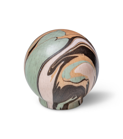 Bouton de meuble en bois de hêtre Vert aqua