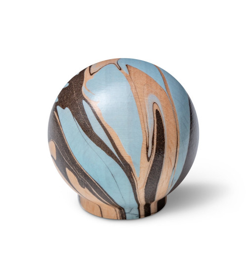 Bouton de meuble en bois de hêtre Bleu clair