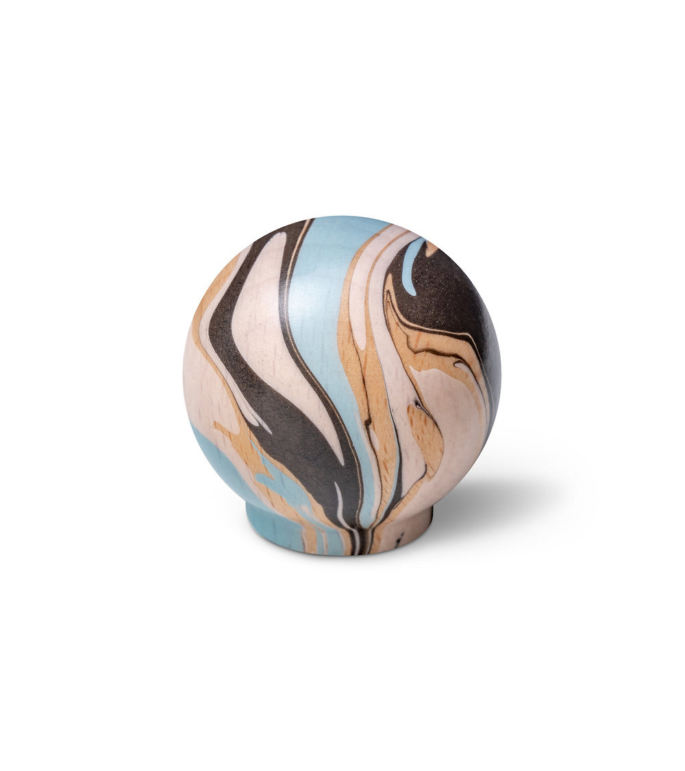 Bouton de meuble en bois de hêtre Bleu clair