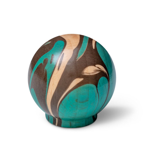 Bouton de meuble en bois de hêtre Turquoise