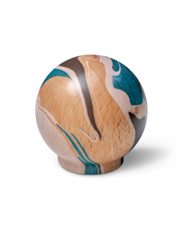 Bouton de meuble en bois de hêtre Turquoise