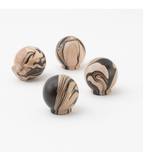 Bouton de meuble en bois de hêtre Espresso