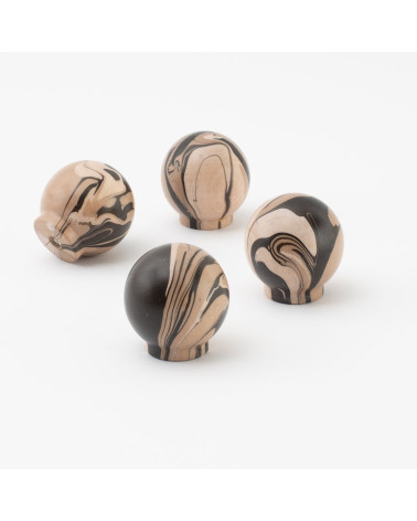 Bouton de meuble en bois de hêtre Espresso