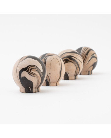 Bouton de meuble en bois de hêtre Espresso
