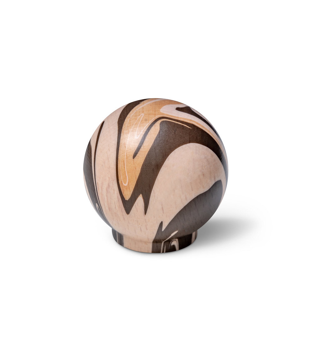 Bouton de meuble en bois de hêtre Espresso