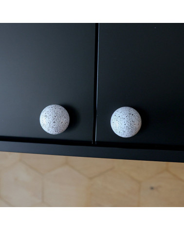 Bouton de meuble en bois de hêtre Blanc et noir Mélange