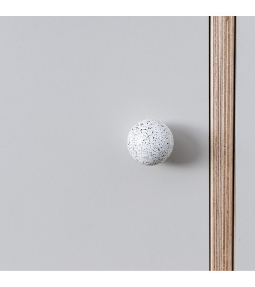 Bouton de meuble en bois de hêtre Blanc et noir Mélange