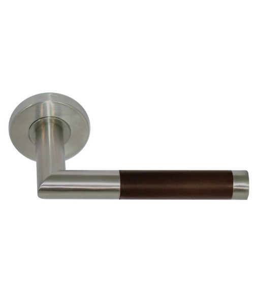 poignée de porte aspect bois foncée