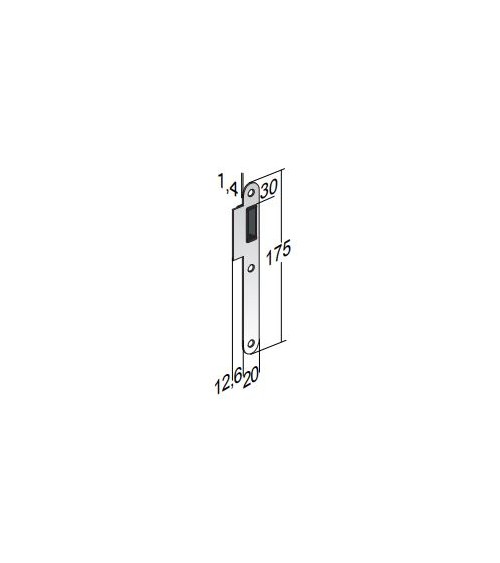 Gâche de dormant pour serrure magnétique CLE L / WC -  poignée design