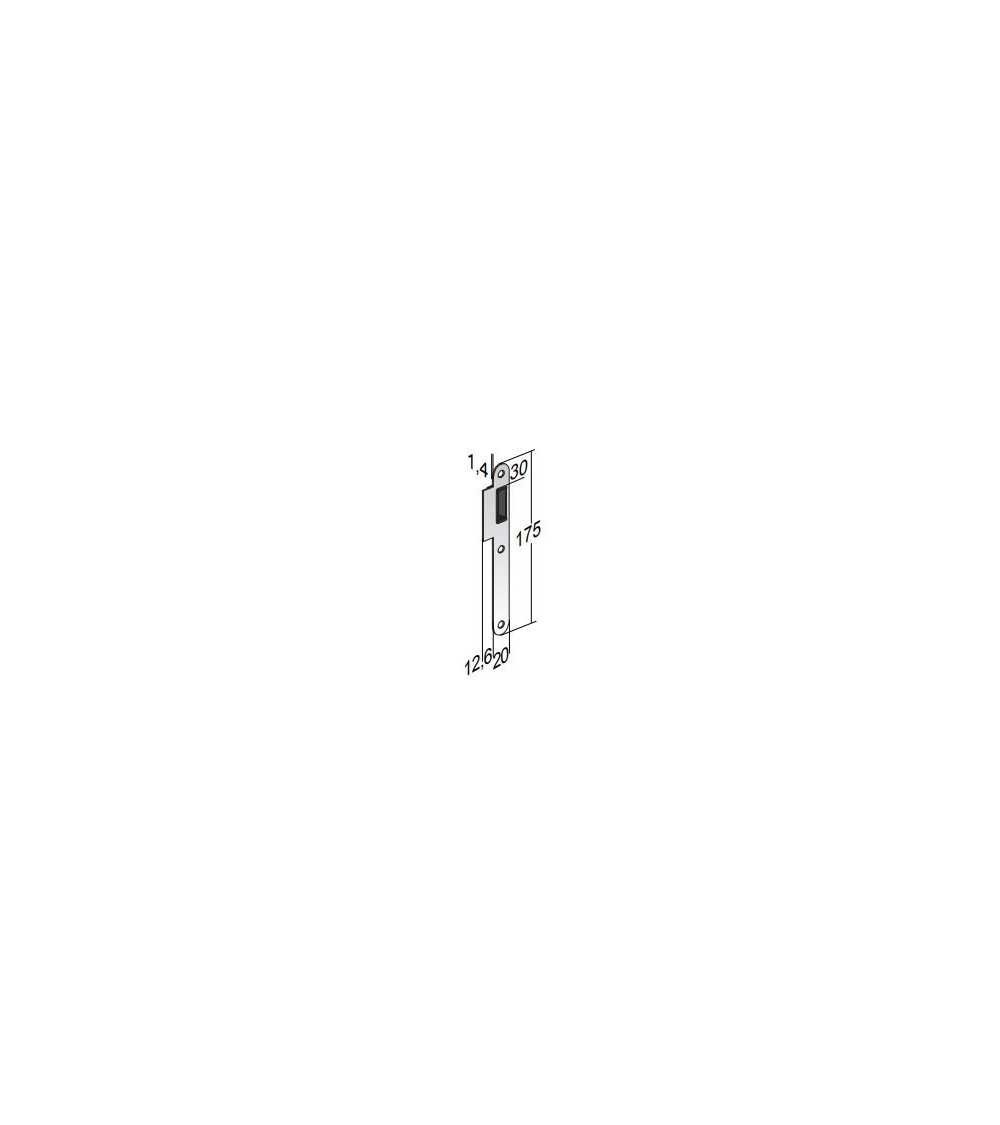 Gâche de dormant pour serrure magnétique CLE L / WC -  poignée design